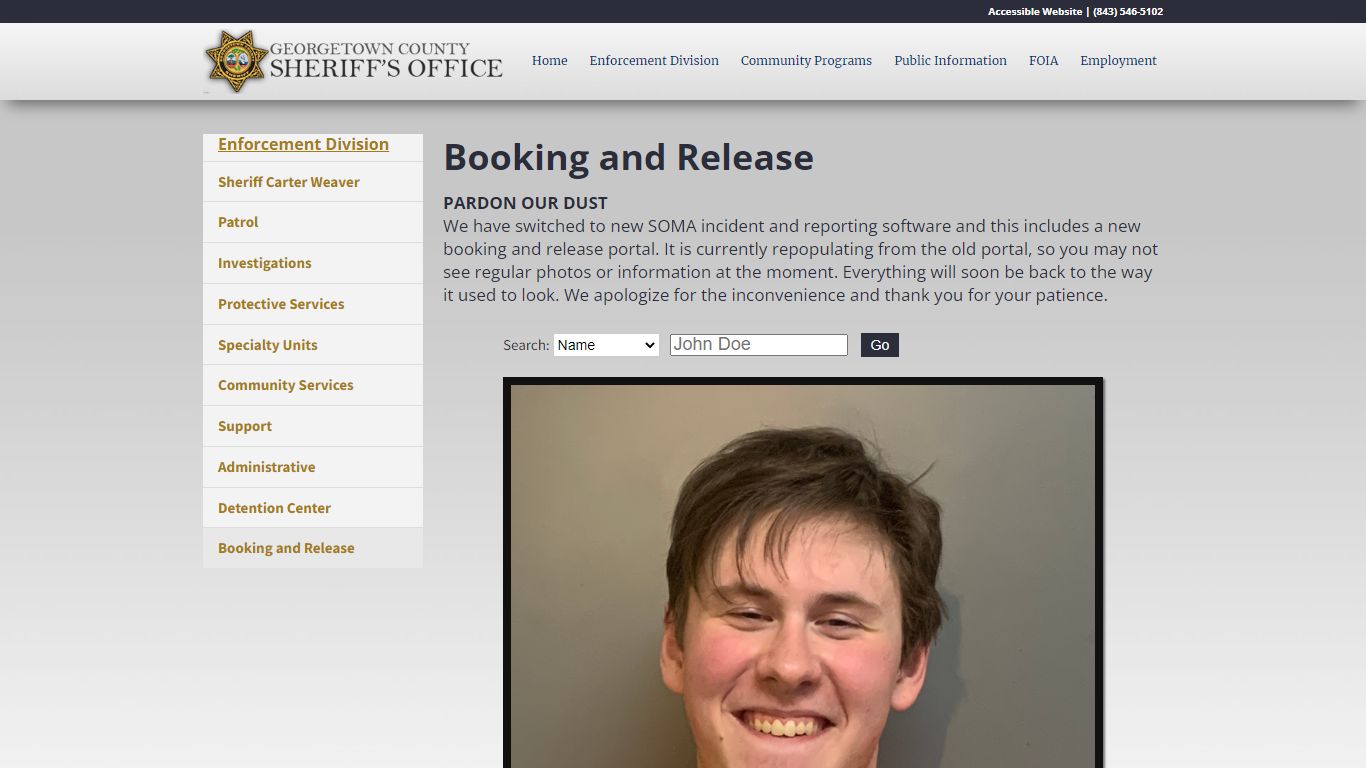 Booking and Release - GCSheriff.org