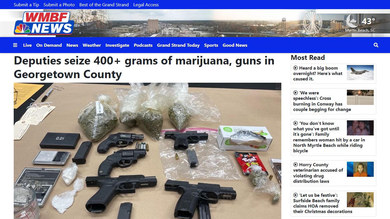 Deputies seize 400+ grams of marijuana, guns in Georgetown County